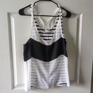 Express Black and White Striped Tank Top
